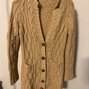 J. Crew Cable Knit Cardigan - Camel